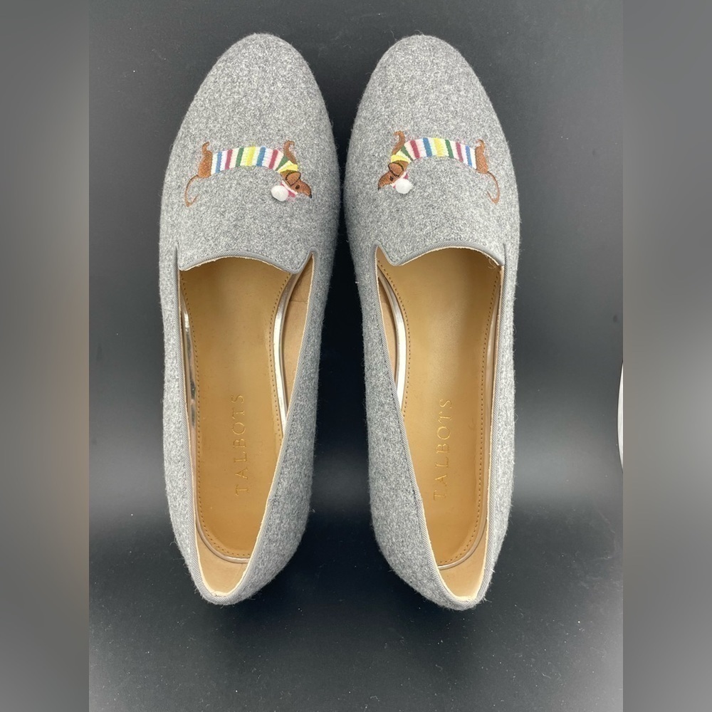NEW TALBOTS RYAN NOVELTY LOAFERS - EMBROIDERED DACHSHUND SIZE 9.5‌‌‌‌‌‌‌‌‌‌‌‌‌